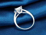 Clear Zircon Crystal Ring Women Tibetan Silver Engagement Wedding Band R027
