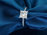 Clear Zircon Crystal Ring Women Tibetan Silver Engagement Wedding Band R027
