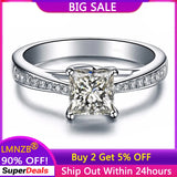 Clear Zircon Crystal Ring Women Tibetan Silver Engagement Wedding Band R027