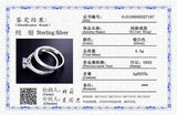 Tibetan Silver Zircon Wedding Band Set for Women R131