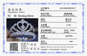 Tibetan Silver Crown Ring with CZ for Women