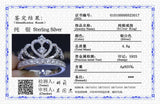 Tibetan Silver Crown Ring with CZ for Women