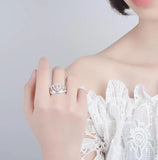 Tibetan Silver Crown Ring with CZ for Women