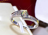 Tibetan Silver 0.5ct Zirconia Engagement Wedding Ring