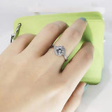 Tibetan Silver Round CZ Engagement Rings for Women