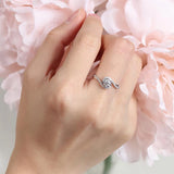 Tibetan Silver Round CZ Engagement Rings for Women