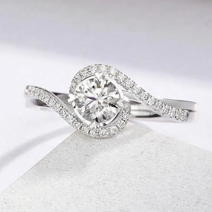 Tibetan Silver Round CZ Engagement Rings for Women