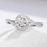 Tibetan Silver Round CZ Engagement Rings for Women