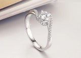 Tibetan Silver Round CZ Engagement Rings for Women