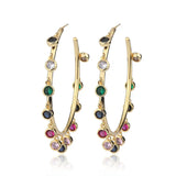 LODANY Big Circle Zircon Earrings European American Style
