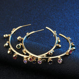 LODANY Big Circle Zircon Earrings European American Style