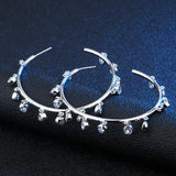 LODANY Big Circle Zircon Earrings European American Style