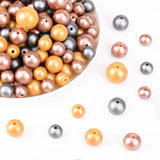 100pcs Silver Print Silicone Beads 12/15/19mm DIY Baby Teething Chewable Round