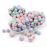 100pcs Silicone Baby Teether Beads Tie Dye Leopard Terrazzo Dalmatian Camo BPA