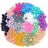 100pcs Silicone Lentil Beads 12mm BPA Free DIY Charms Baby Chew Toy