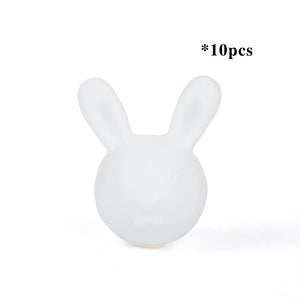 10pcs Rabbit Silicon Beads for Teething Necklace DIY Baby Teether Beads