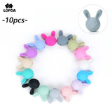 10pcs Rabbit Silicon Beads for Teething Necklace DIY Baby Teether Beads