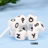 12mm 100pcs Silicone Food Letter Baby Teethers Beads Chewing Alphabet Bead
