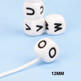 12mm 100pcs Silicone Food Letter Baby Teethers Beads Chewing Alphabet Bead