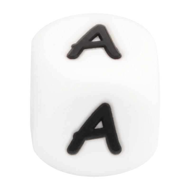 12mm 100pcs Silicone Food Letter Baby Teethers Beads Chewing Alphabet Bead