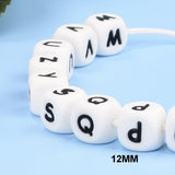 12mm 100pcs Silicone Food Letter Baby Teethers Beads Chewing Alphabet Bead