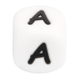12mm 100pcs Silicone Food Letter Baby Teethers Beads Chewing Alphabet Bead