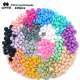 15mm Silicone Lentil Beads 100pcs/lot Baby Teether Toy DIY Necklace Jewelry