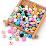 15mm Silicone Lentil Beads 100pcs/lot Baby Teether Toy DIY Necklace Jewelry