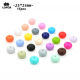 15pcs Abacus Silicone Teething Beads Necklace Chew Bead For Baby