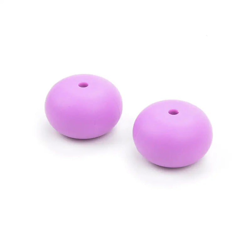 15pcs Abacus Silicone Teething Beads Necklace Chew Bead For Baby
