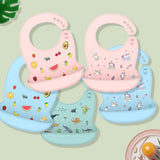 Waterproof Silicone Bibs for Kids, Adjustable for Toddler Breakfast Feedings