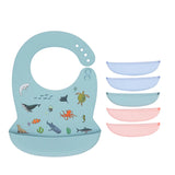 Waterproof Silicone Bibs for Kids, Adjustable for Toddler Breakfast Feedings