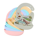 Waterproof Silicone Bibs for Kids, Adjustable for Toddler Breakfast Feedings