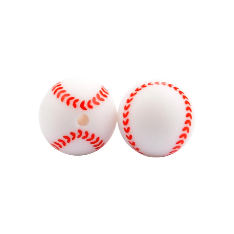 20 Tennis Silicone Beads Baby Molars Round Food 15mm DIY BPA Pacifier Chain