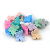 20pcs Butterfly Beads Silicone Teething Necklace DIY Loose Bead Teething Toys
