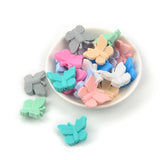 20pcs Butterfly Beads Silicone Teething Necklace DIY Loose Bead Teething Toys