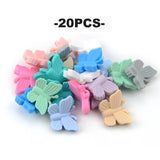 20pcs Butterfly Beads Silicone Teething Necklace DIY Loose Bead Teething Toys