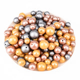 50Pcs Metallic Silver Print Silicone Loose Beads Teething Baby Teether