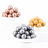 50Pcs Metallic Silver Print Silicone Loose Beads Teething Baby Teether