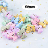 50pcs Mini Koala Silicone Beads for DIY Pacifier Clip Baby Teether Toy