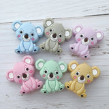50pcs Mini Koala Silicone Beads for DIY Pacifier Clip Baby Teether Toy