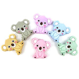 50pcs Mini Koala Silicone Beads for DIY Pacifier Clip Baby Teether Toy