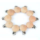 5pcs Baby Wooden Pacifier Clip DIY Silicone Beads Chain Accessory