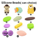 Silicone Beads Set DIY Accessories Set Pacifier Chain Clips