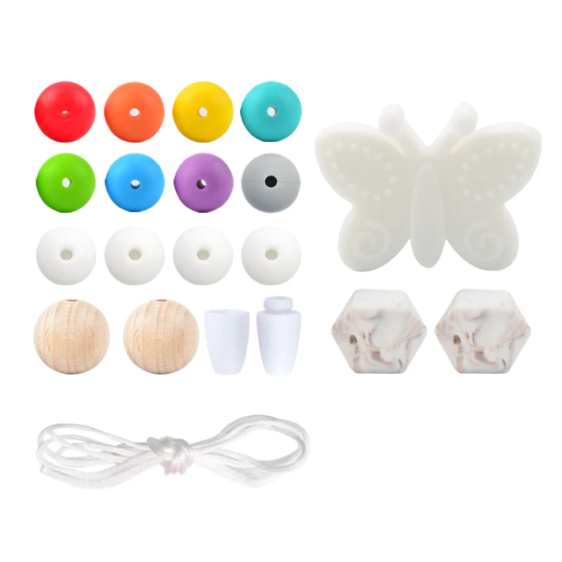 Silicone Beads Set DIY Accessories Set Pacifier Chain Clips
