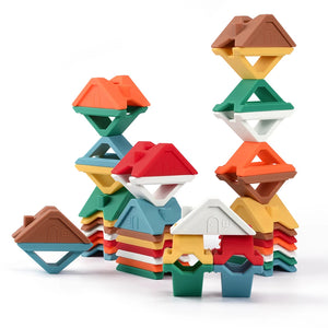 Silicone Building Blocks House Silicone Teether Avocado Soft Block Game Toys
