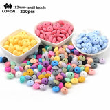 200pcs 12mm Silicone Lentil Beads Teether DIY Teething Necklace BPA-Free