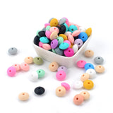 200pcs 12mm Silicone Lentil Beads Teether DIY Teething Necklace BPA-Free
