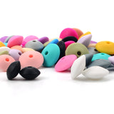 200pcs 12mm Silicone Lentil Beads Teether DIY Teething Necklace BPA-Free