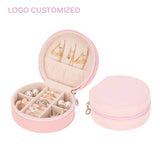 Travel Jewelry Box Round Zipper Macaron Small Storage Case